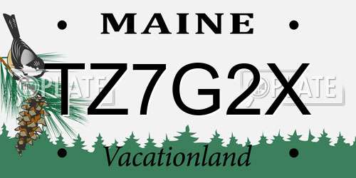 TZ7G2X Maine License Plate