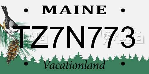TZ7N773 Maine License Plate