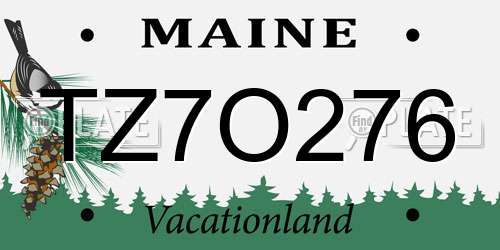 TZ7O276 Maine License Plate