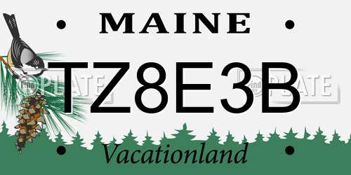 TZ8E3B Maine License Plate