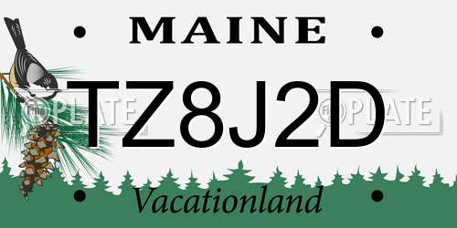 TZ8J2D Maine License Plate