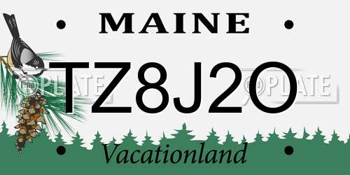 TZ8J2O Maine License Plate