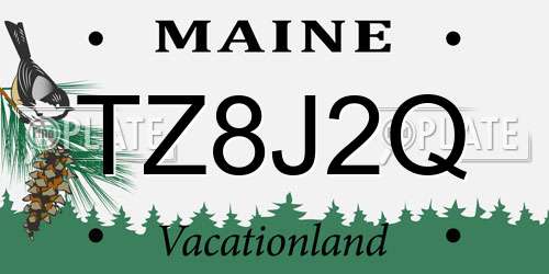 TZ8J2Q Maine License Plate