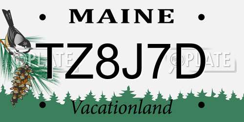 TZ8J7D Maine License Plate
