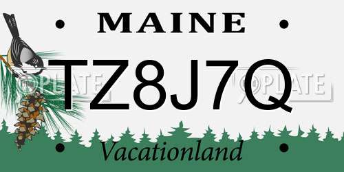 TZ8J7Q Maine License Plate