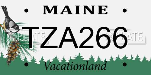 TZA266 Maine License Plate