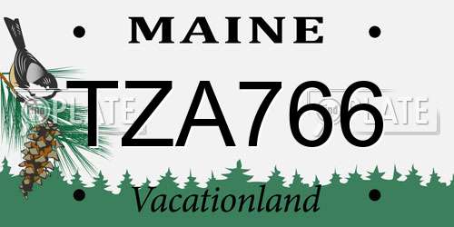 TZA766 Maine License Plate