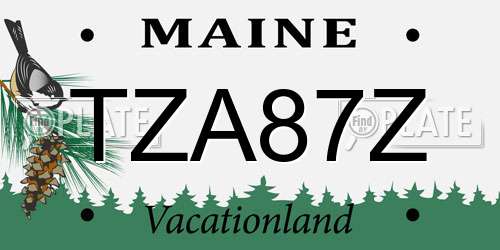 TZA87Z Maine License Plate