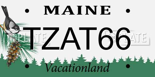 TZAT66 Maine License Plate