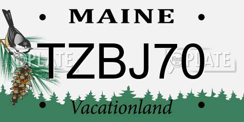 TZBJ70 Maine License Plate