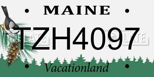 TZH4097 Maine License Plate