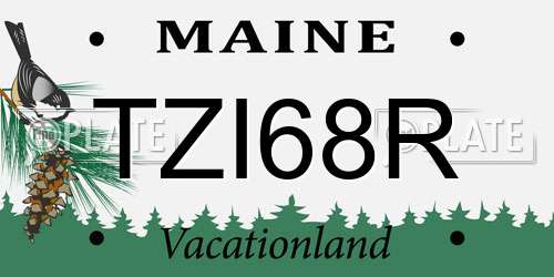 TZI68R Maine License Plate