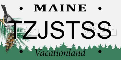 TZJSTSS Maine License Plate