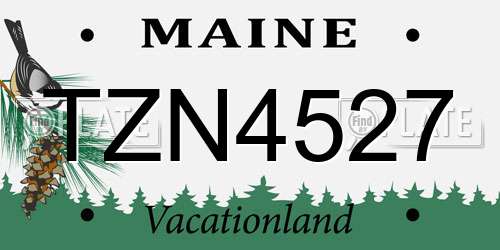 TZN4527 Maine License Plate
