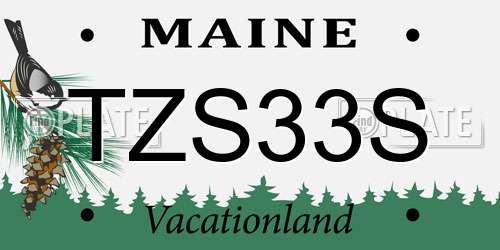 TZS33S Maine License Plate