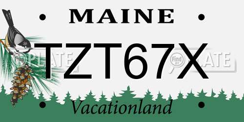 TZT67X Maine License Plate