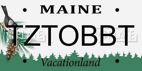 TZTOBBT Maine License Plate