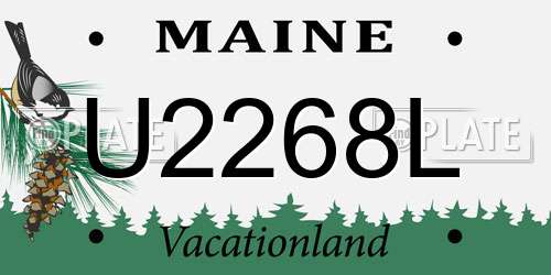 U2268L Maine License Plate