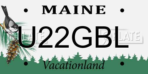U22GBL Maine License Plate
