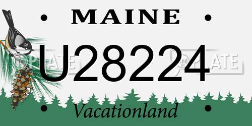 U28224 Maine License Plate