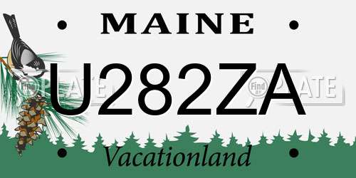U282ZA Maine License Plate