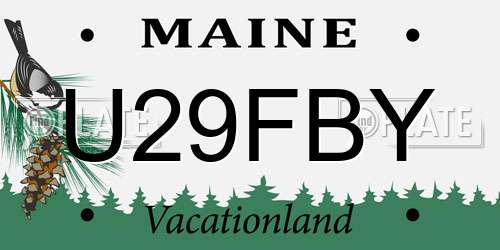 U29FBY Maine License Plate