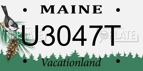 U3047T Maine License Plate
