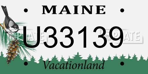 U33139 Maine License Plate