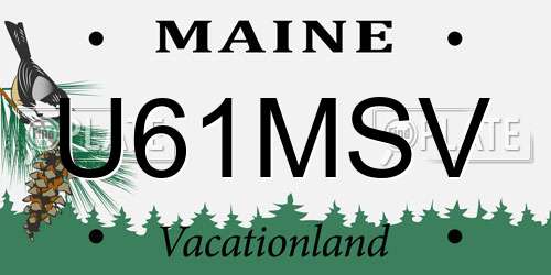 U61MSV Maine License Plate