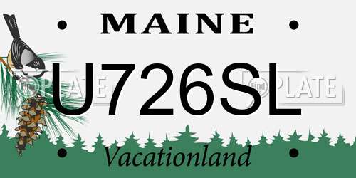 U726SL Maine License Plate