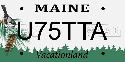 U75TTA Maine License Plate