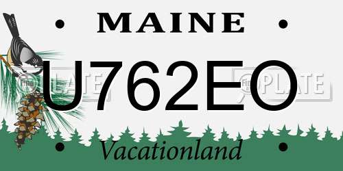 U762EO Maine License Plate