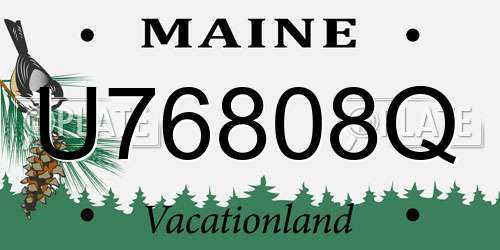 U76808Q Maine License Plate