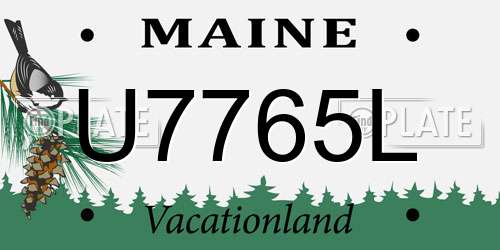 U7765L Maine License Plate