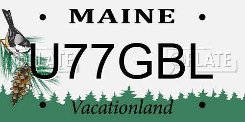 U77GBL Maine License Plate