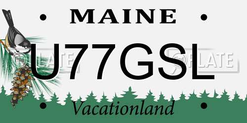 U77GSL Maine License Plate