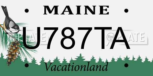 U787TA Maine License Plate