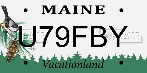 U79FBY Maine License Plate