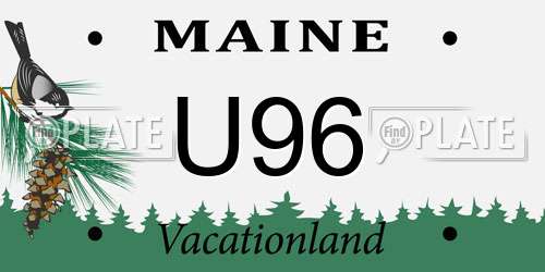 U96 Maine License Plate