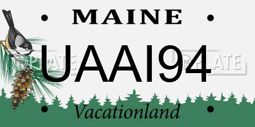 UAAI94 Maine License Plate