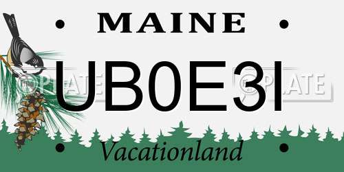 UB0E3I Maine License Plate