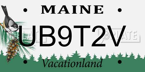 UB9T2V Maine License Plate