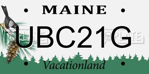 UBC21G Maine License Plate