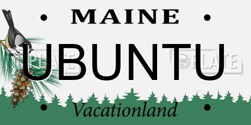 UBUNTU Maine License Plate