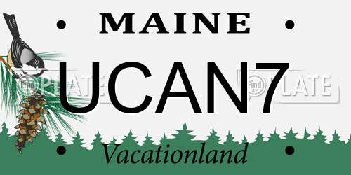 UCAN7 Maine License Plate