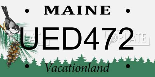 UED472 Maine License Plate