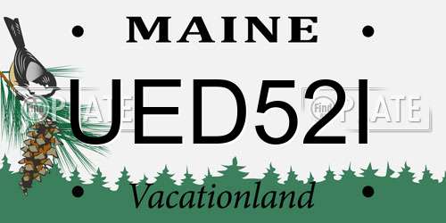 UED52I Maine License Plate