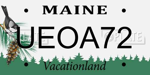 UEOA72 Maine License Plate