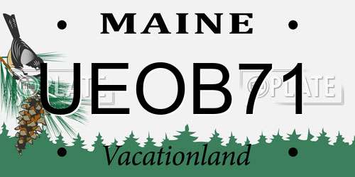 UEOB71 Maine License Plate