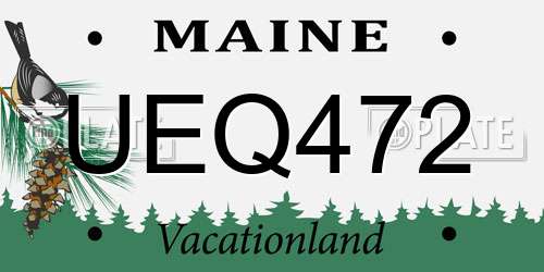 UEQ472 Maine License Plate